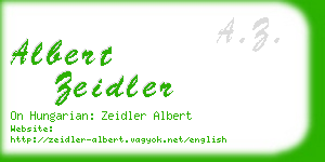 albert zeidler business card